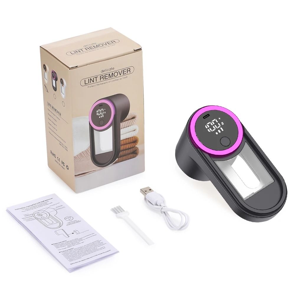 Rechargeable Fabric Lint Remover with LED Display and Adjustable Speeds