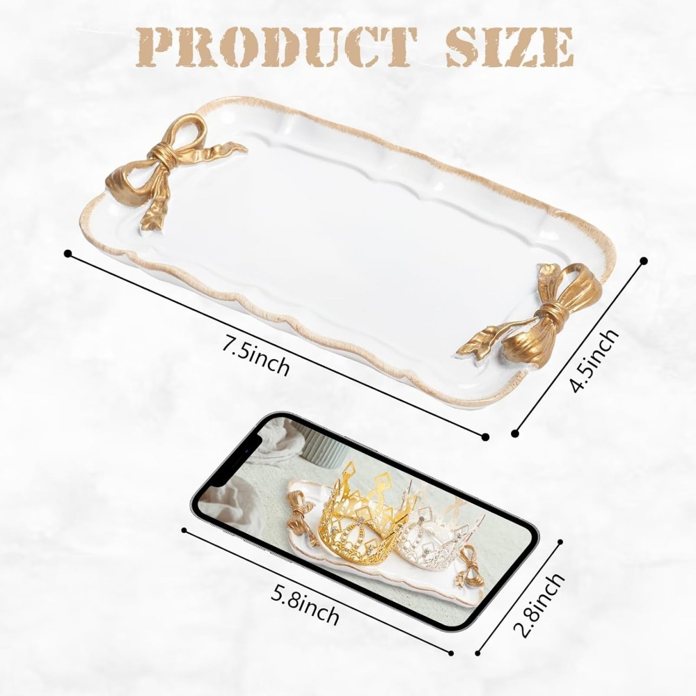 Elegant Vintage Decorative Jewelry Tray for Storage of Rings, Necklaces, Bracelets, and More