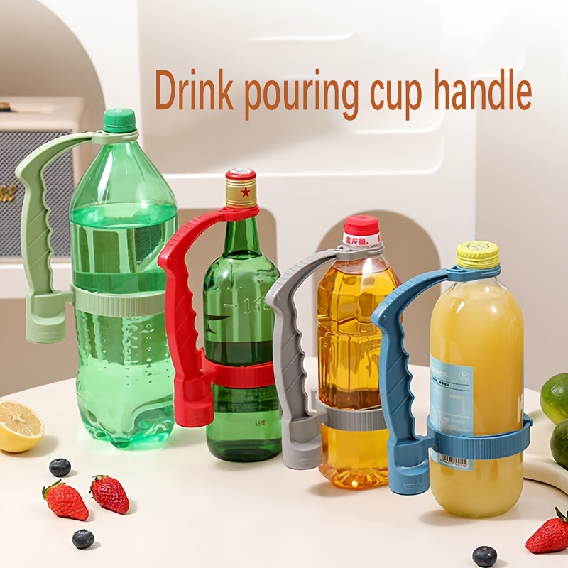 Adjustable Drink Pouring Cup Handle, Built-In Bottle Opener, Beverage Inverting Holder with Lemon Cover Rack