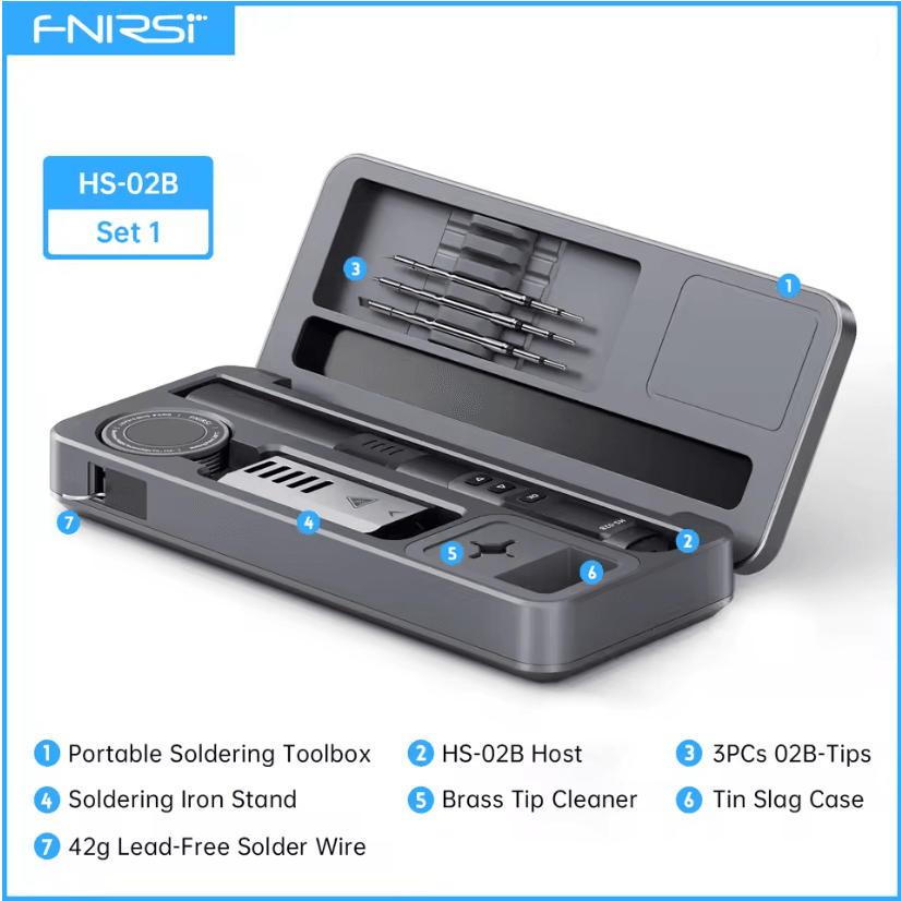 FNIRSI HS02 Smart Soldering Iron 100W with Adjustable Temperature and PD QC Fast Charging
