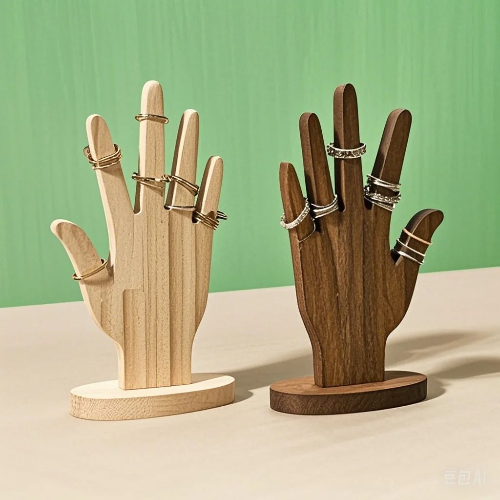 Hand Jewelry Display Stand Wooden Ring and Bracelet Holder