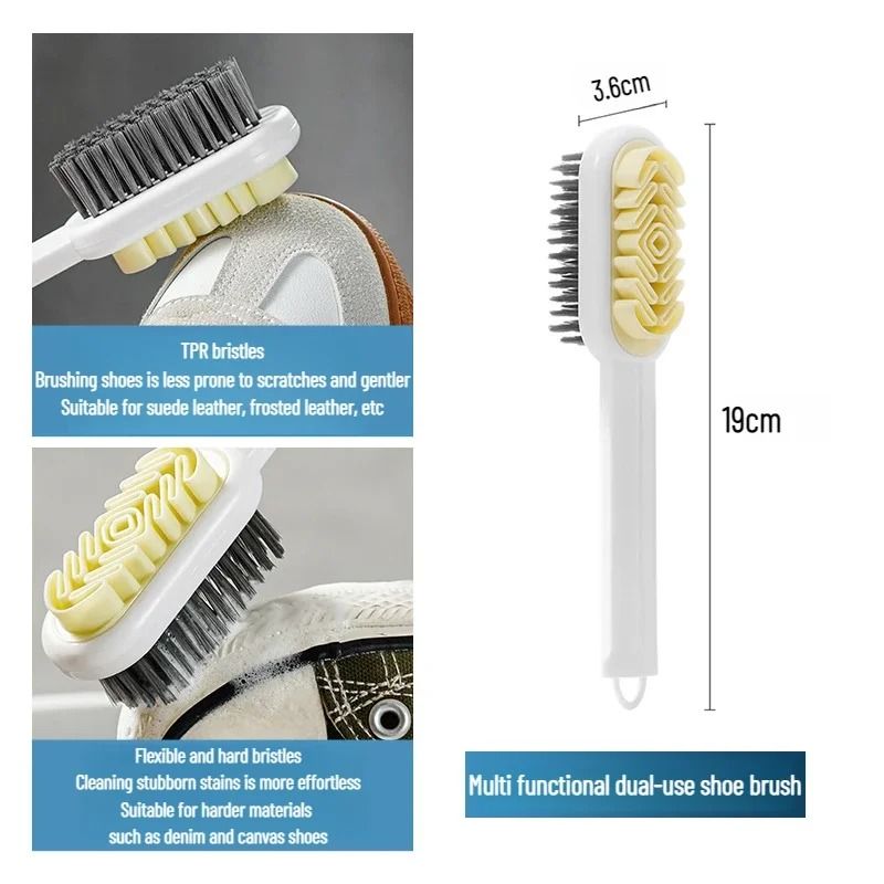 2 in 1 Suede Shoe Brush and Suede Cleaning Eraser Long Handle Boot Cleaner Set