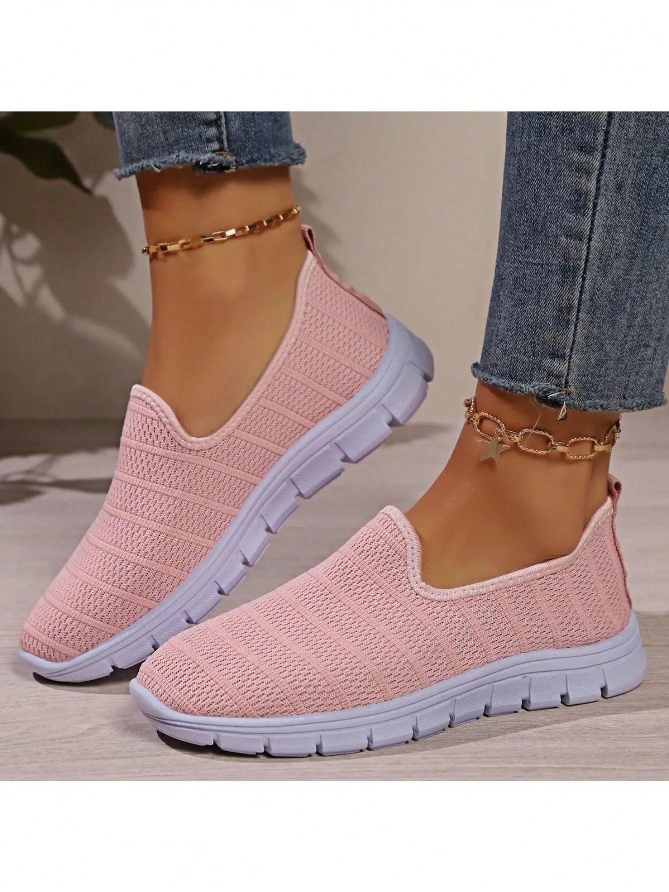 Womens Slip On Mesh Sneakers Summer Casual Lightweight Walking Loafers with Soft Sole and Breathable Design