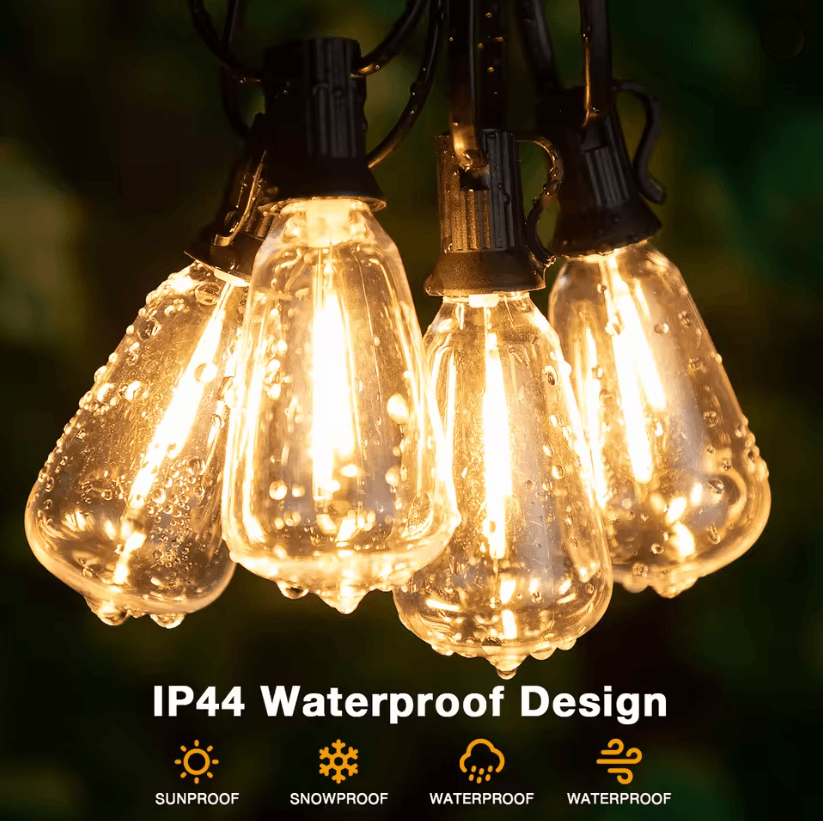 GardenGlow ST38 Waterproof Shatterproof Outdoor LED String Lights