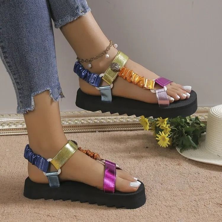 Womens Summer Flat Hemp Rope Beach Sandals