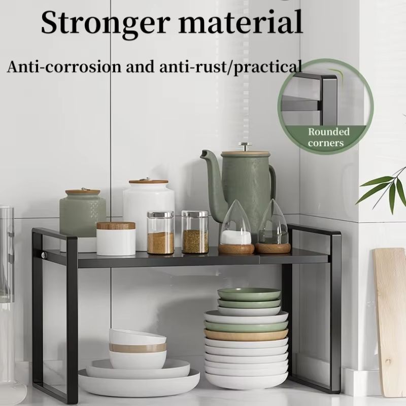 Adjustable Retractable Wardrobe Shelf and Cabinet Organizer Rack