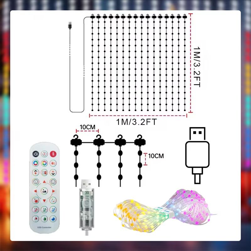 Smart LED Curtain Lights with App Control Music Sync Waterproof DIY Display Lights