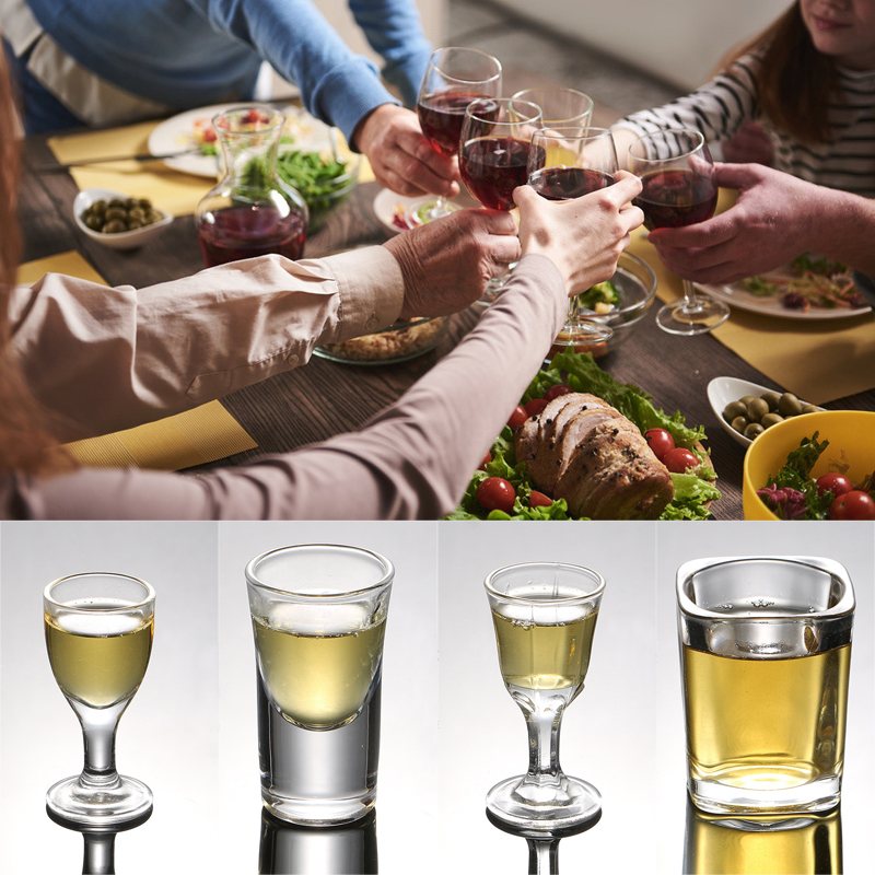 Bar Party Glass Tumblers, Chinese Style Drinking Glass for Vodka Tequila Cordial Espresso Liqueur Shots