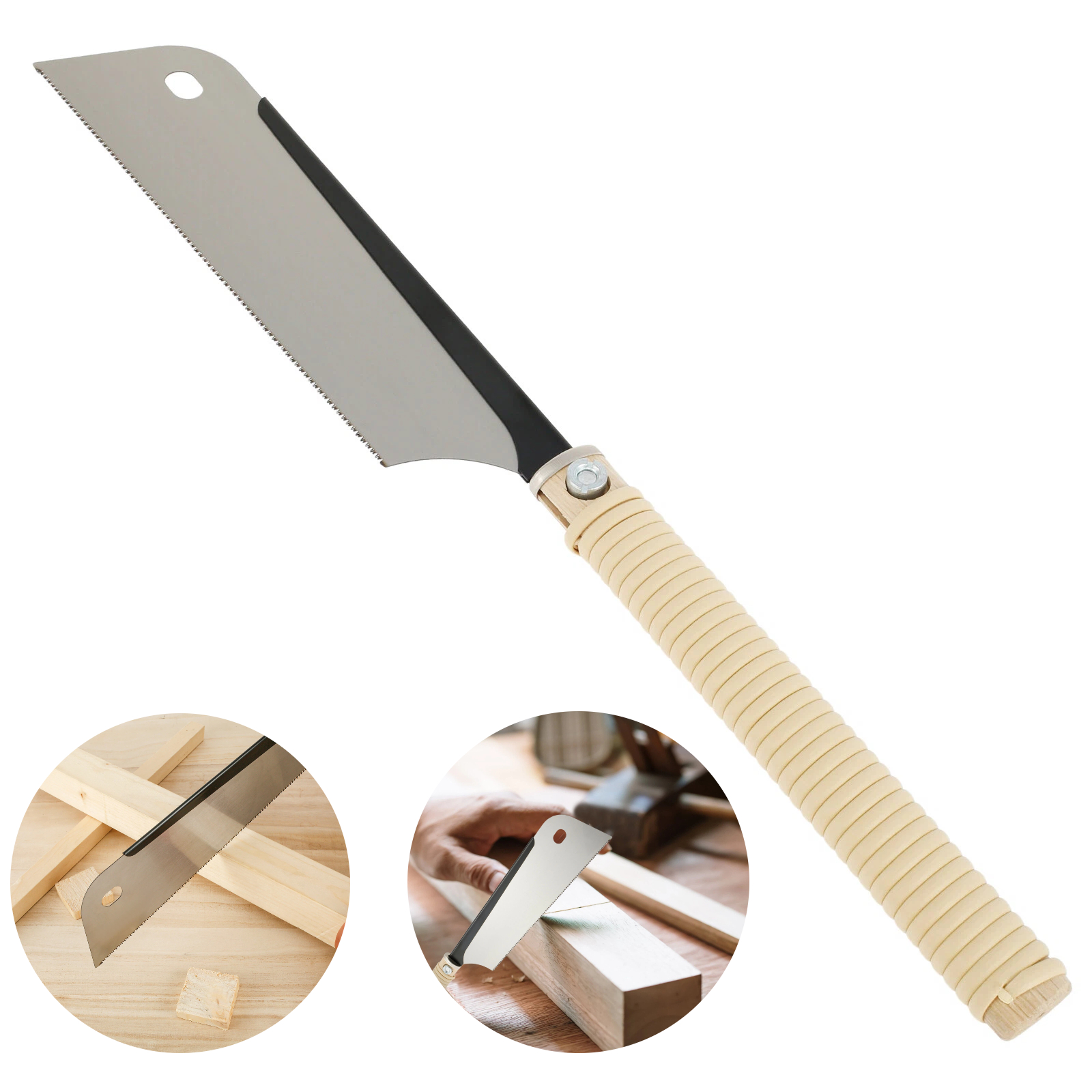 Pull Saw Dovetail & Tenon Hand Saw Ultra Fine Cross & Rip Cut for Woodworking