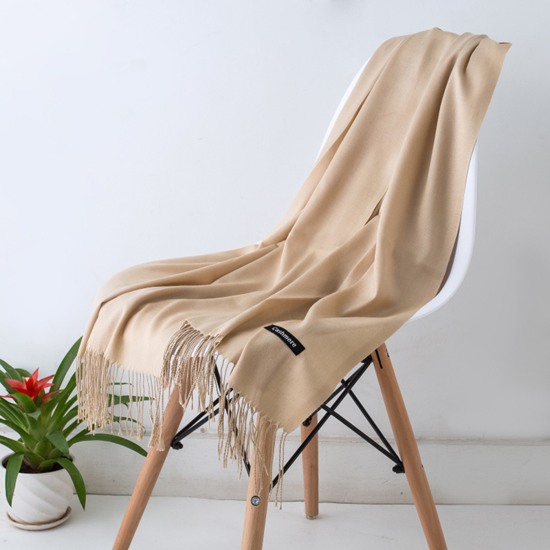 Men's Pashmina Shawls Wraps, Women Cashmere Scarf, Warm Tassels Scarves Female Foulard