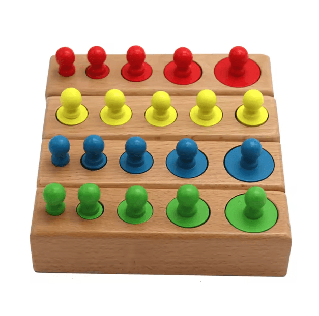 Montessori Wooden Cylinder Puzzle Toy – Sensory Size Matching & Skill Development Game