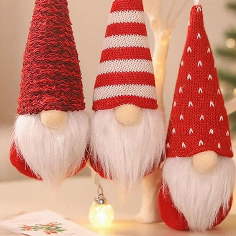 Christmas Faceless Knitted Dwarf Pendant