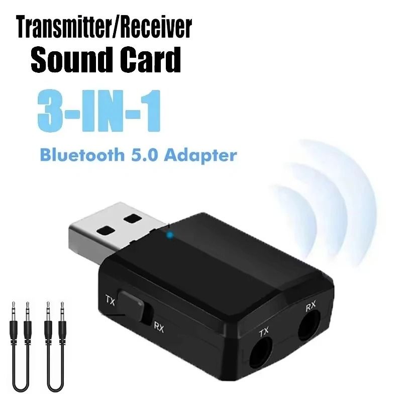 3 in 1 Bluetooth Audio Transmitter Receiver AUX RCA USB Wireless Adapter