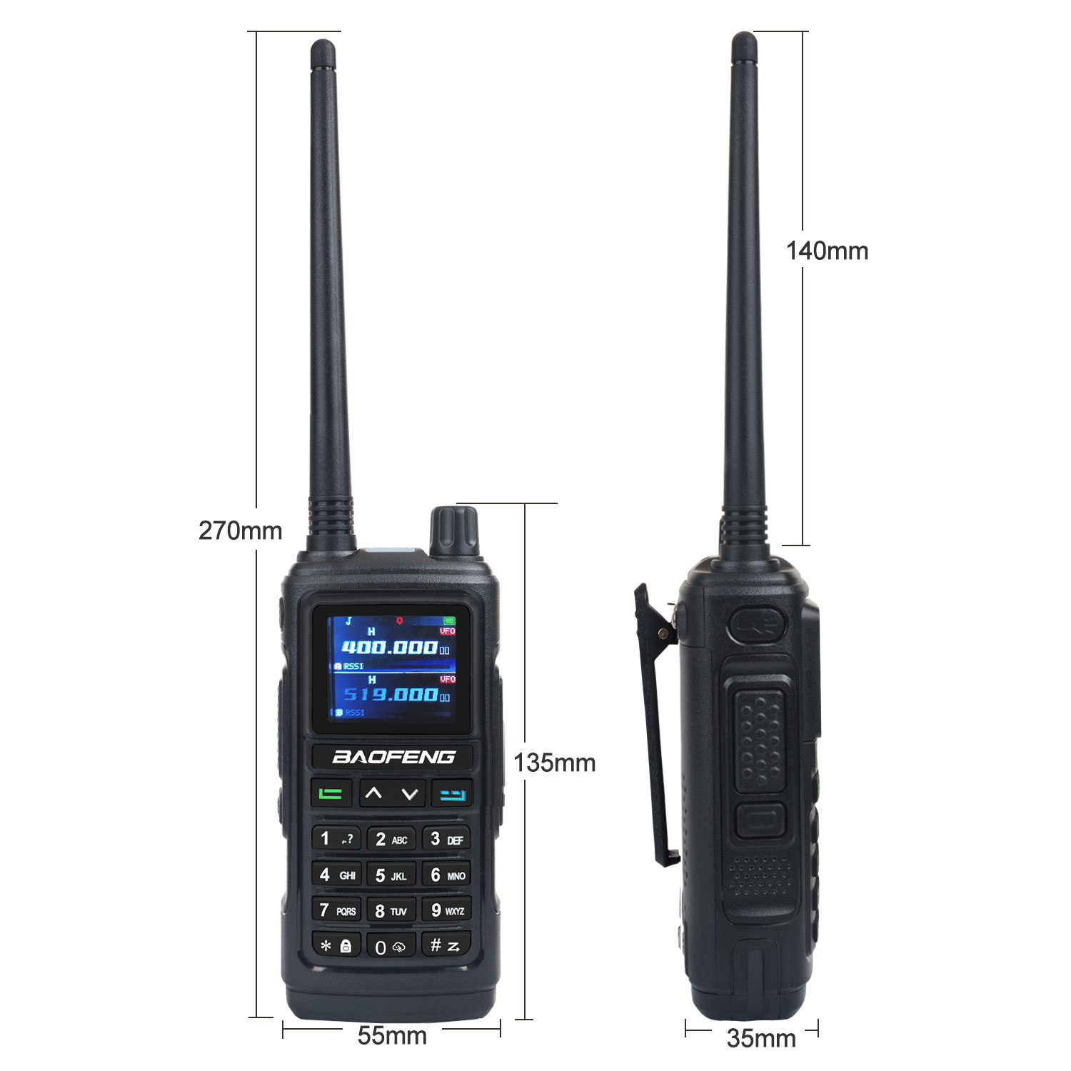 UV Pro GPS Air Band Walkie Talkie Five Bands Receive, Tri-Band Transmit FM Two-Way Radio