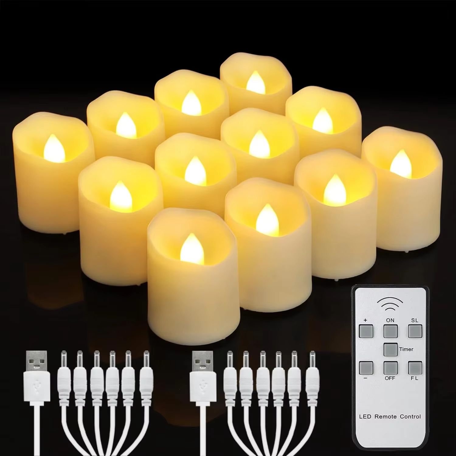 Rechargeable Flameless LED Candles with Timer and Remote for Home and Event Decor