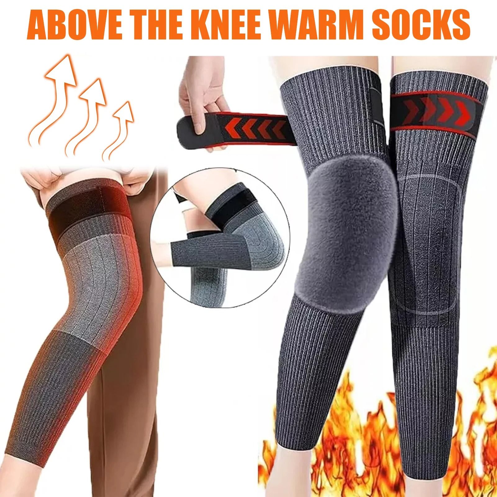 Winter Thermal Oversize Fleece Lined Knee Sleeves