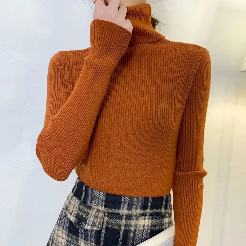 Womens Fall Turtleneck Sweater Knitted Soft Pullover Cashmere Jumper