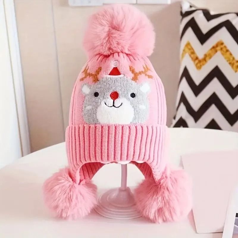 Cervidae-Kinetic Holiday Beanie – Premium Triple-Pompom Christmas Earflap Hat