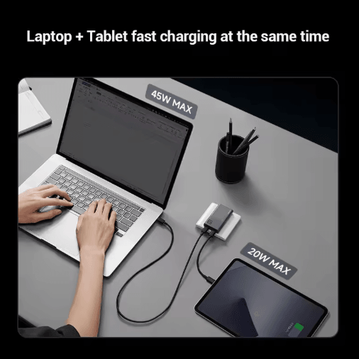 CUKTECH Ultra-Thin 65W GaN Charger – USB C PD 3.0 QC 3.0 Fast Wall Adapter