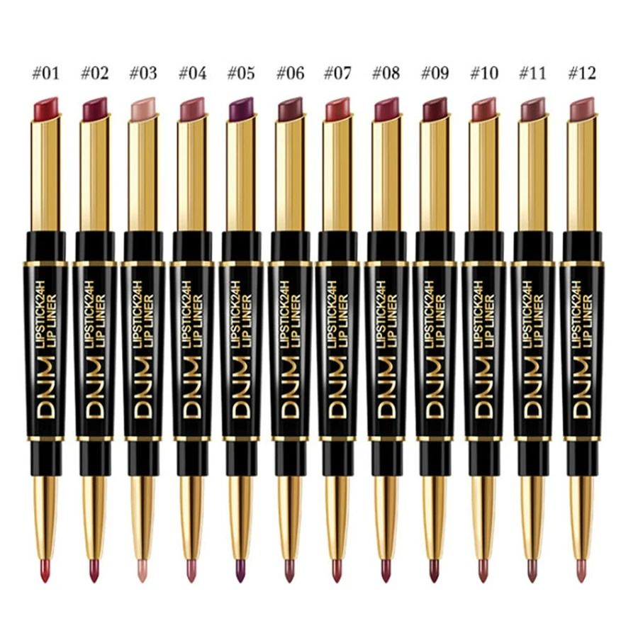 Double Ended Lipstick and Lip Liner Waterproof Long Lasting