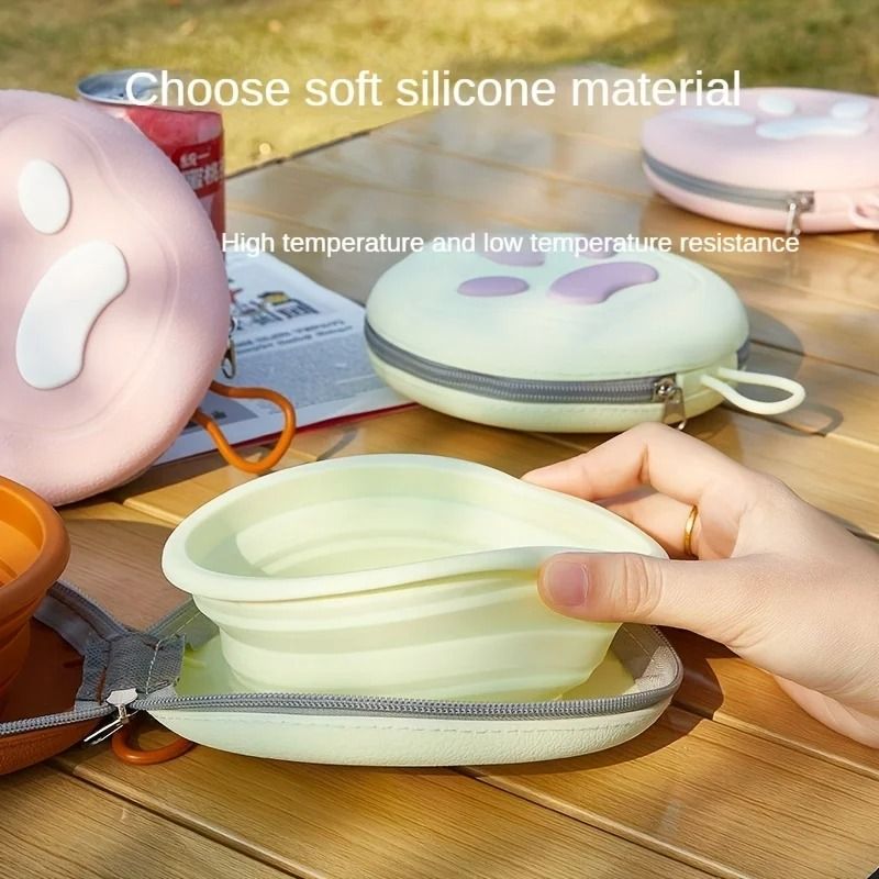 Foldable Silicone Double Pet Bowl
