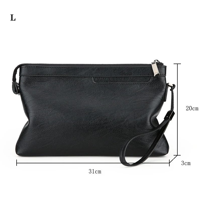Mens Clutch Bag PU Leather Wallet Business Envelope Phone Travel Pouch