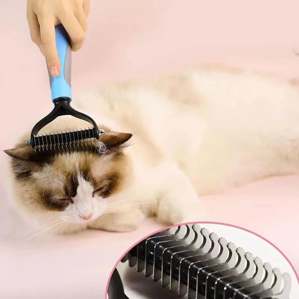 Professional Pet Deshedding Brush – Dog & Cat Hair Remover Comb for Shedding and Knots
