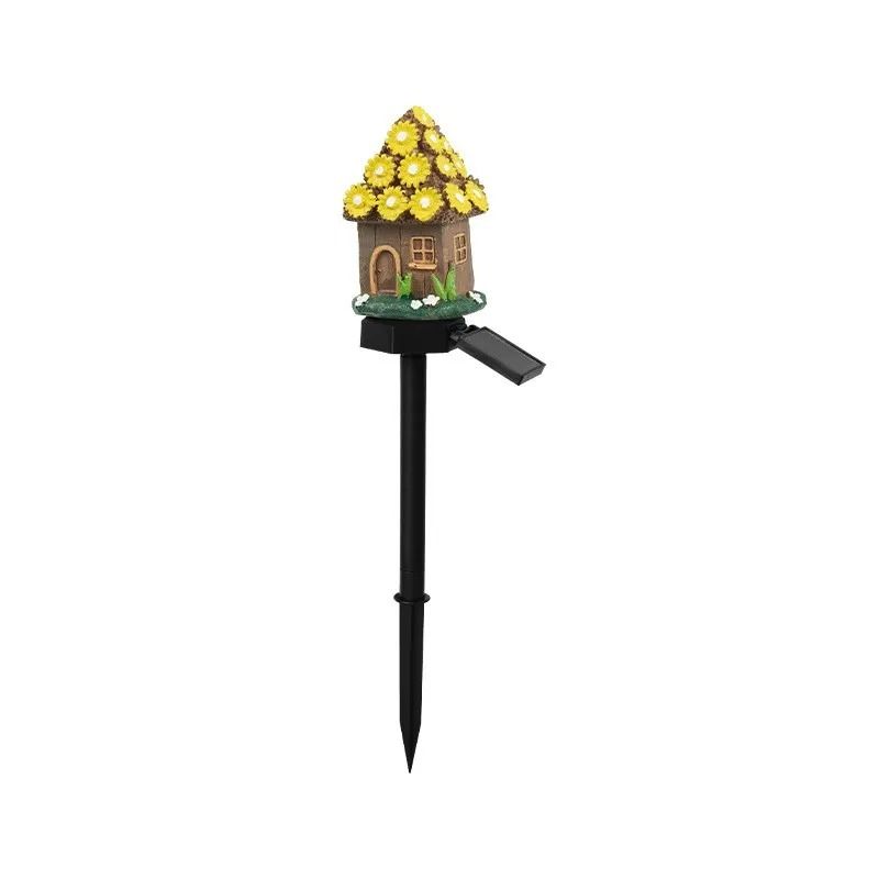 Cartoon Anime Resin Mushroom House Solar Landscape Light