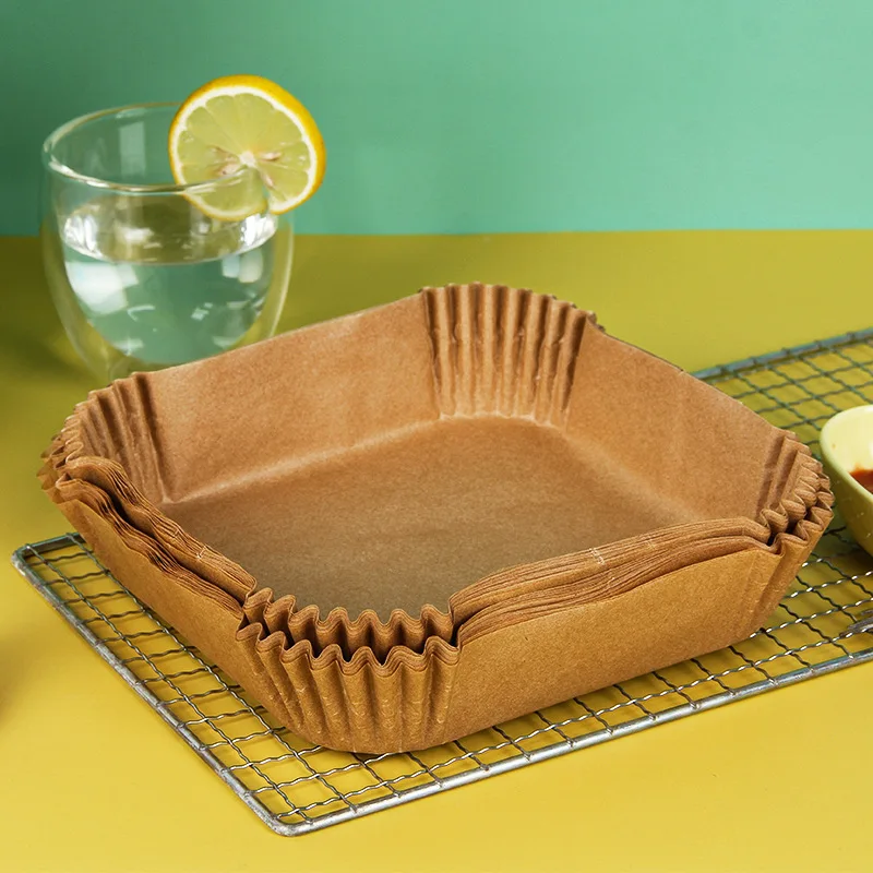 Non-Stick Air Fryer Paper Pads Oil Absorbing Baking Tray for Effortless Cooking