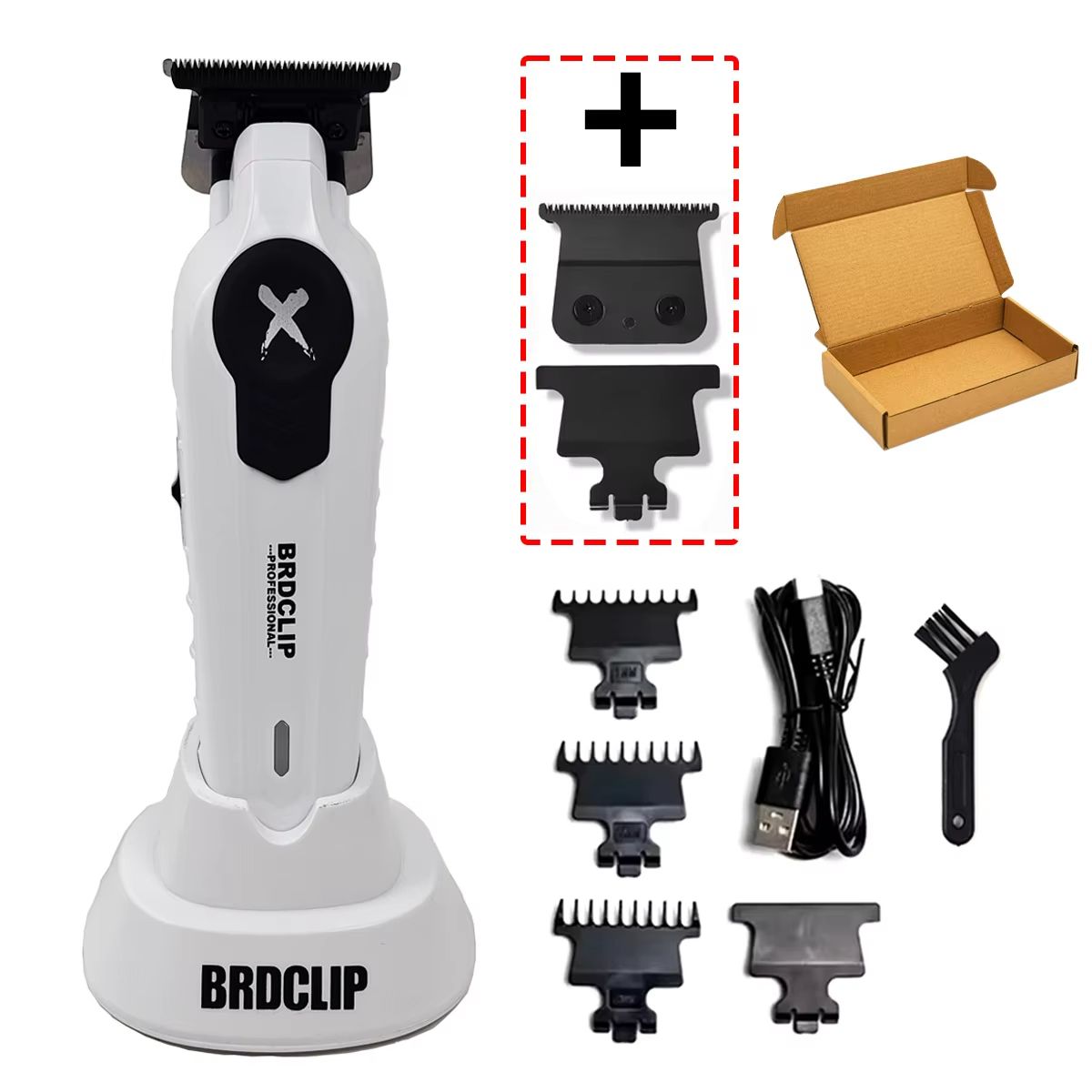 BRDCLIP X Series Professional Electric Hair Trimmer – 7700RPM DLC Blade Barber Tool