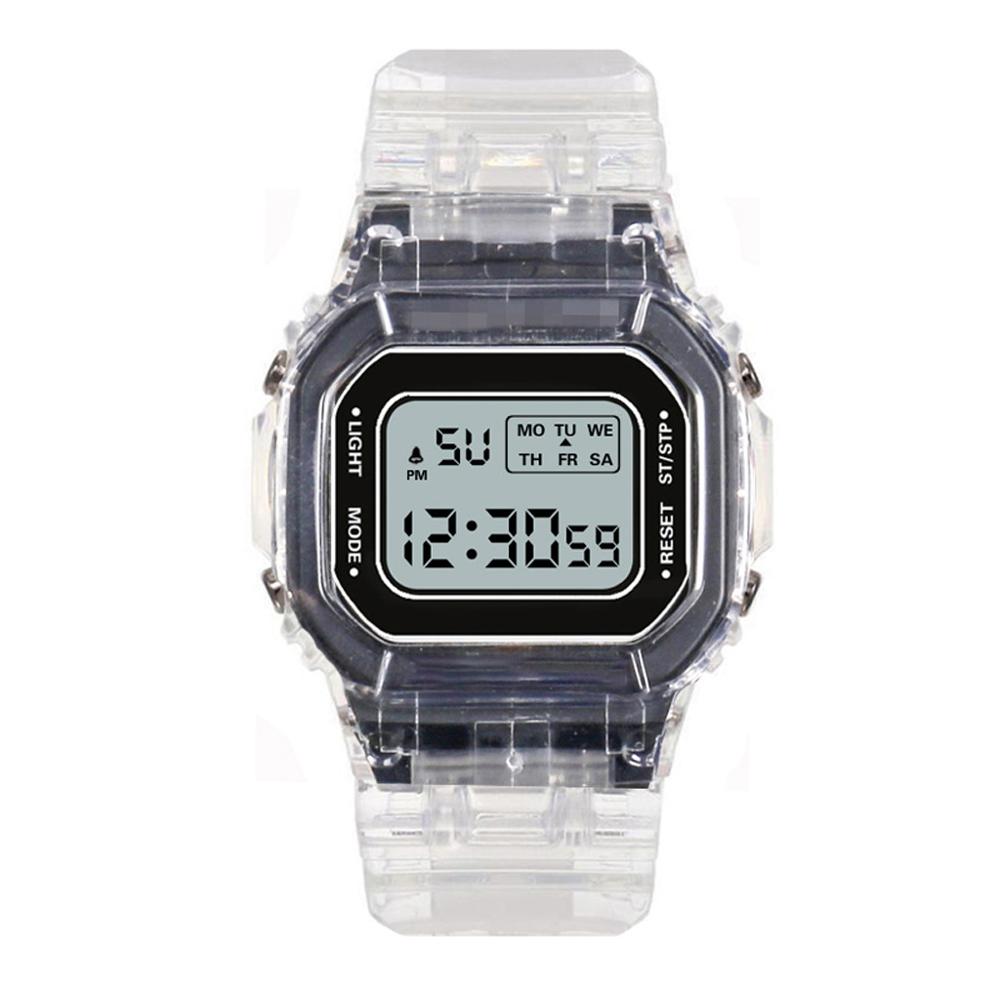Womens Luxury Black Silicone Watches, Fashion LED Digital Clock, Casual Electronic Ladies Watch