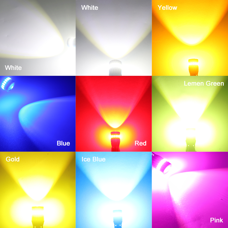 Canbus Light Bulbs, Flash Strobe Parking Wedge Lamps, Car Clearance Lights White Red Yellow Ice Blue