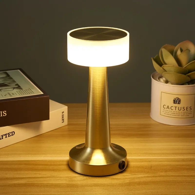 Rechargeable LED Bar Table Lamp – Gold Touch Dimmable Wireless Night Light