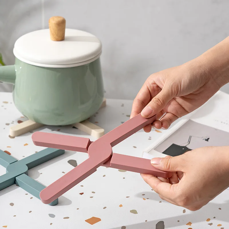 Silicone Heat Resistant Pad Foldable, Non Slip Pot Pan Mat, Dish Plate Holder Trivet