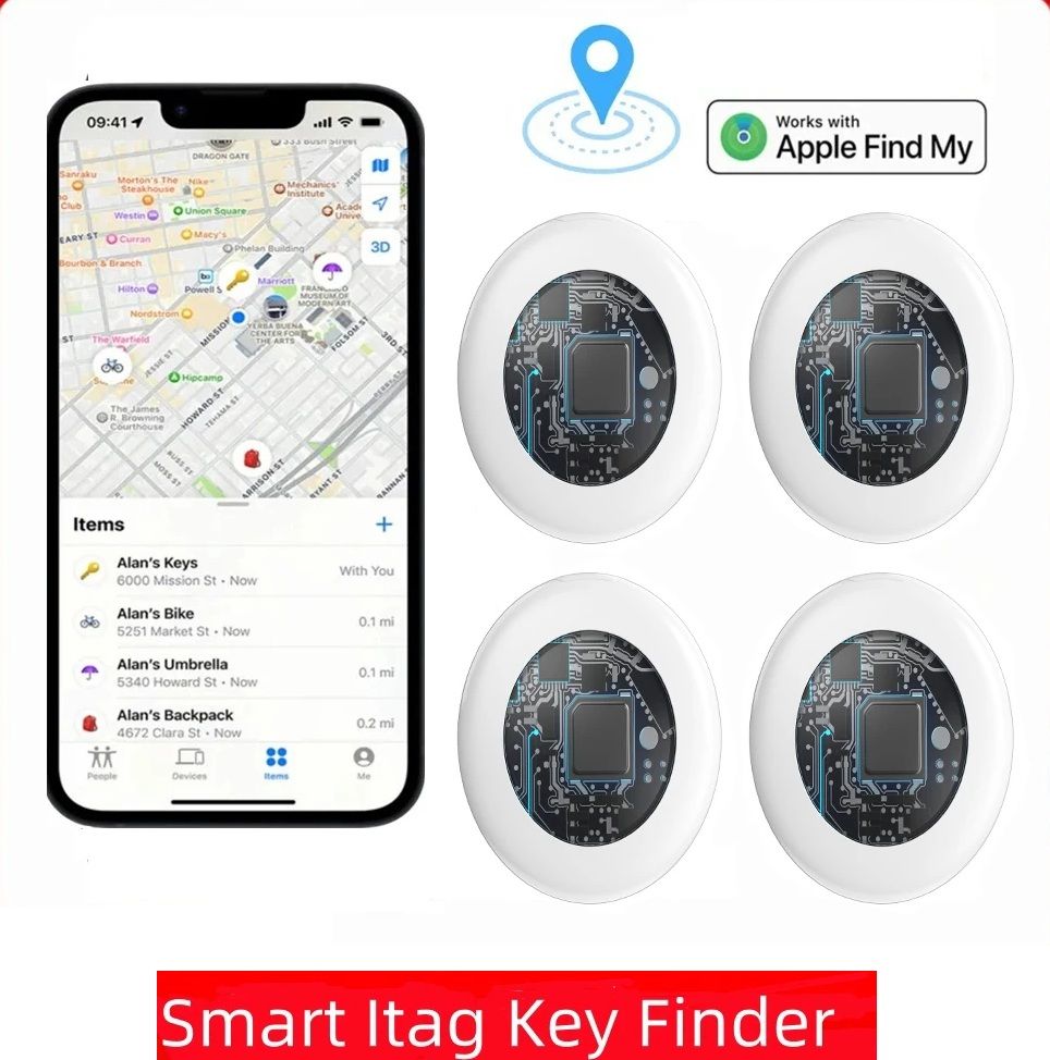 Smart Apple Find My Bluetooth Tracker Tag for Keys Pets Bags Anti Lost Locator