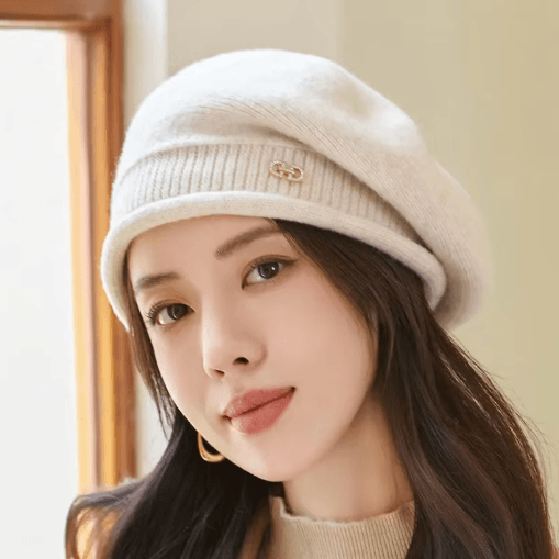 Women Knitted Beanie Soft Stretchy Winter Wool Hat for Everyday Comfort