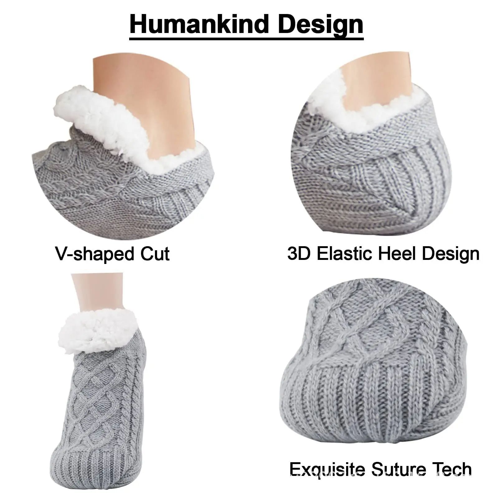 Thermal Mens Slipper Socks Winter Warm Short Cotton Fuzzy Soft Non-Slip Grip Floor Sock for Cozy Home Comfort
