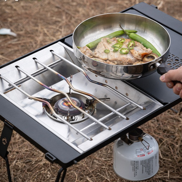 Stainless Steel Camping Furnace Plate Frame Windproof & Durable