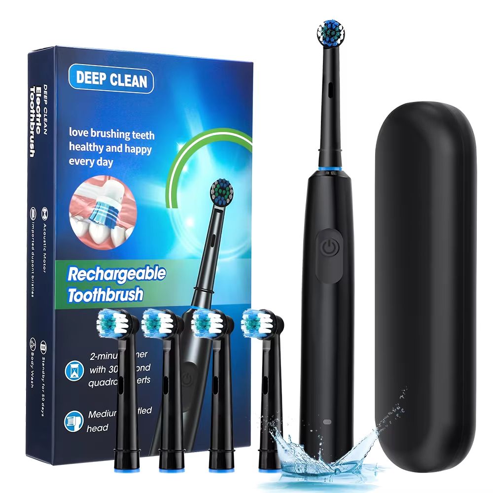 SmartSpin Pro Rechargeable Electric Toothbrush with Rotary Cleaning Power