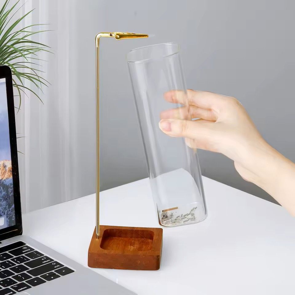 Wooden Incense Holder with Glass Ash Catcher