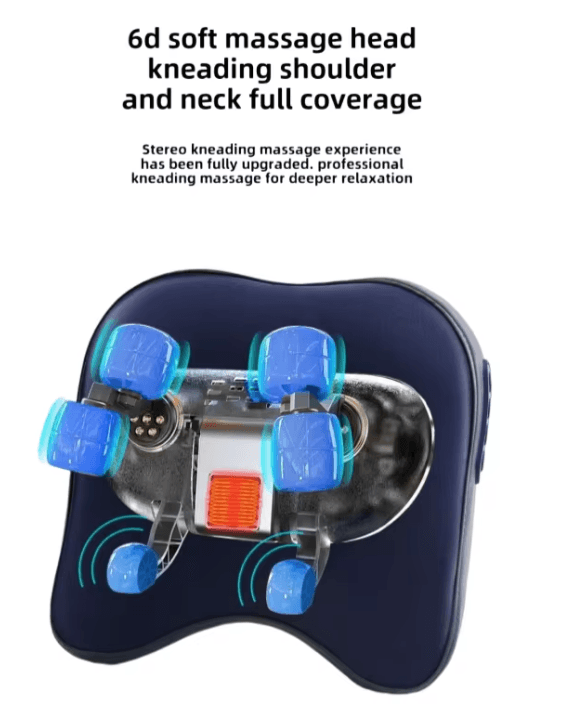 Wireless Shiatsu Massage Pillow with Heat for Neck Back and Shoulders