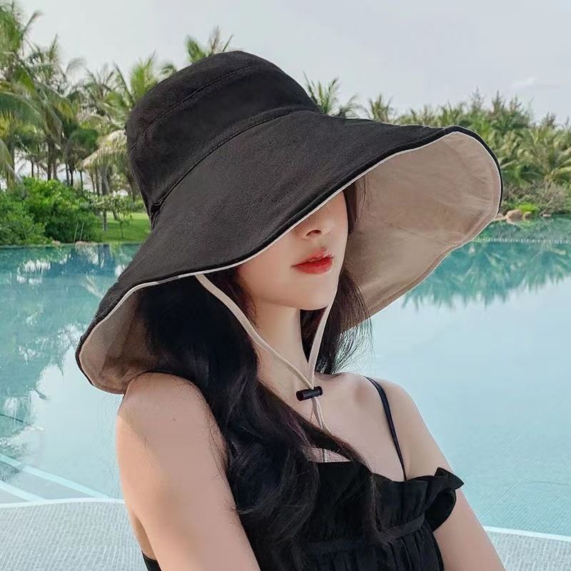 Double Sided Sun Protection Hat Anti UV Protection Beach Hat for Summer
