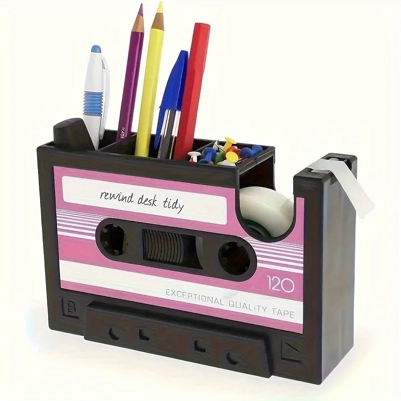 Retro Style Cassette Tape Pen Holder