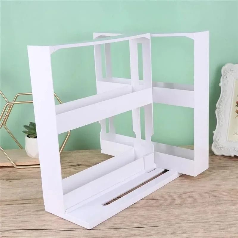 2 Tier Rotating Spice Rack Swivel Kitchen Organizer Shelf
