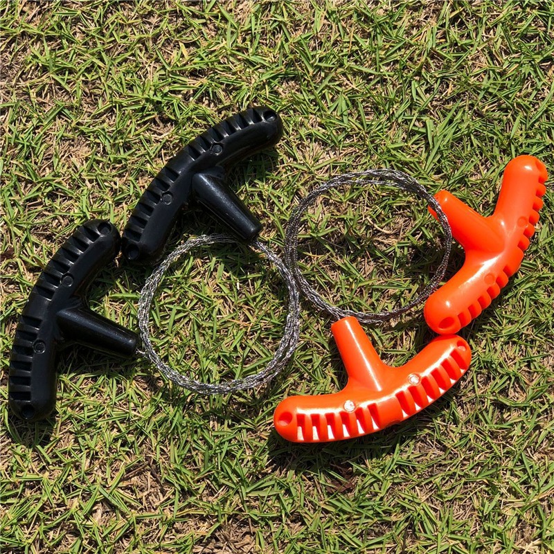 Portable Stainless Steel Wire Saw with Finger Handle Outdoor Camping & Hiking Survival Tool, Manual Cutting Chain Saw