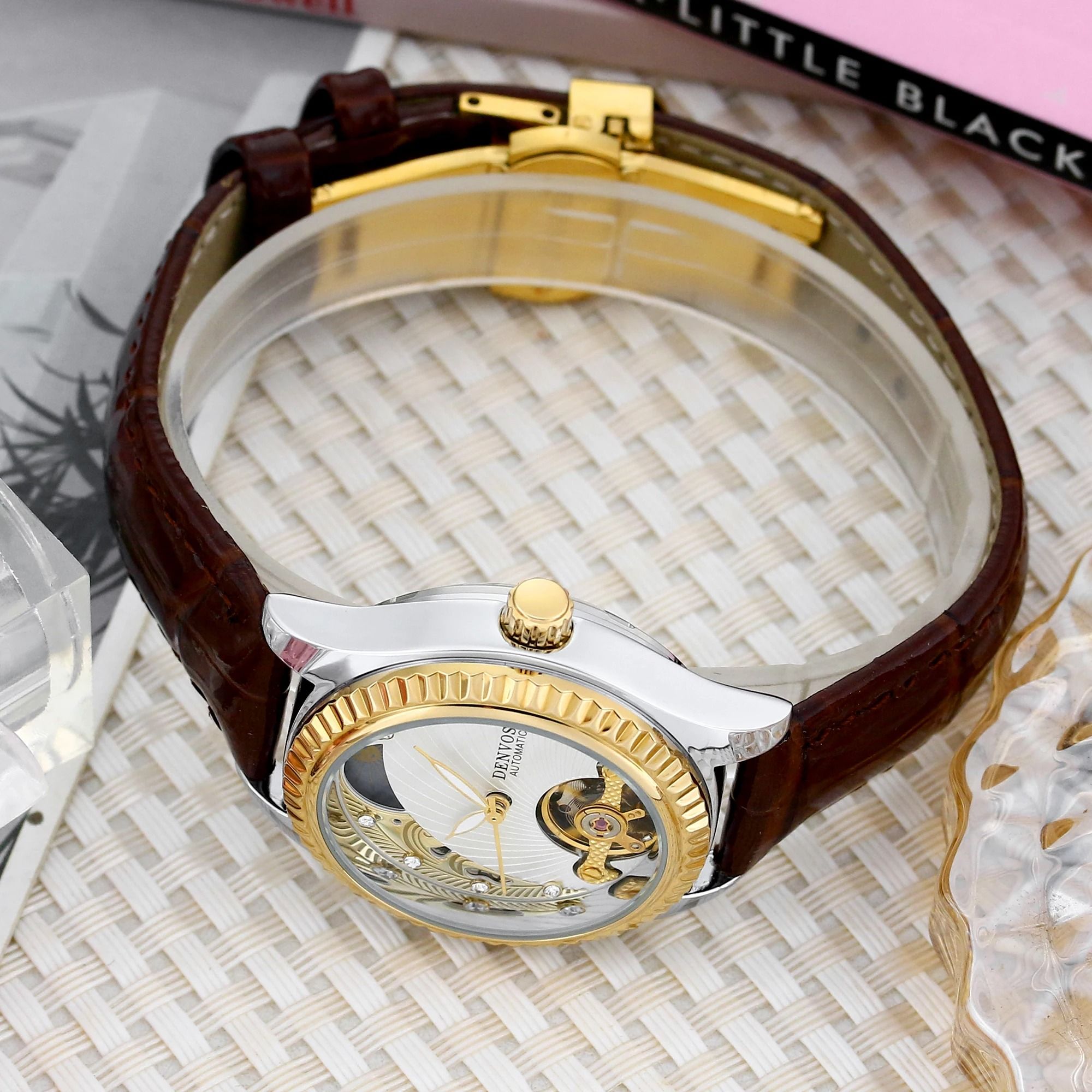 Luxury Double Hollow Flywheel Automatic Mechanical Watch