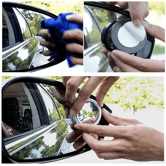 360 Degree Blind Spot Mirror Wide Angle Convex Rear View Mirror Set