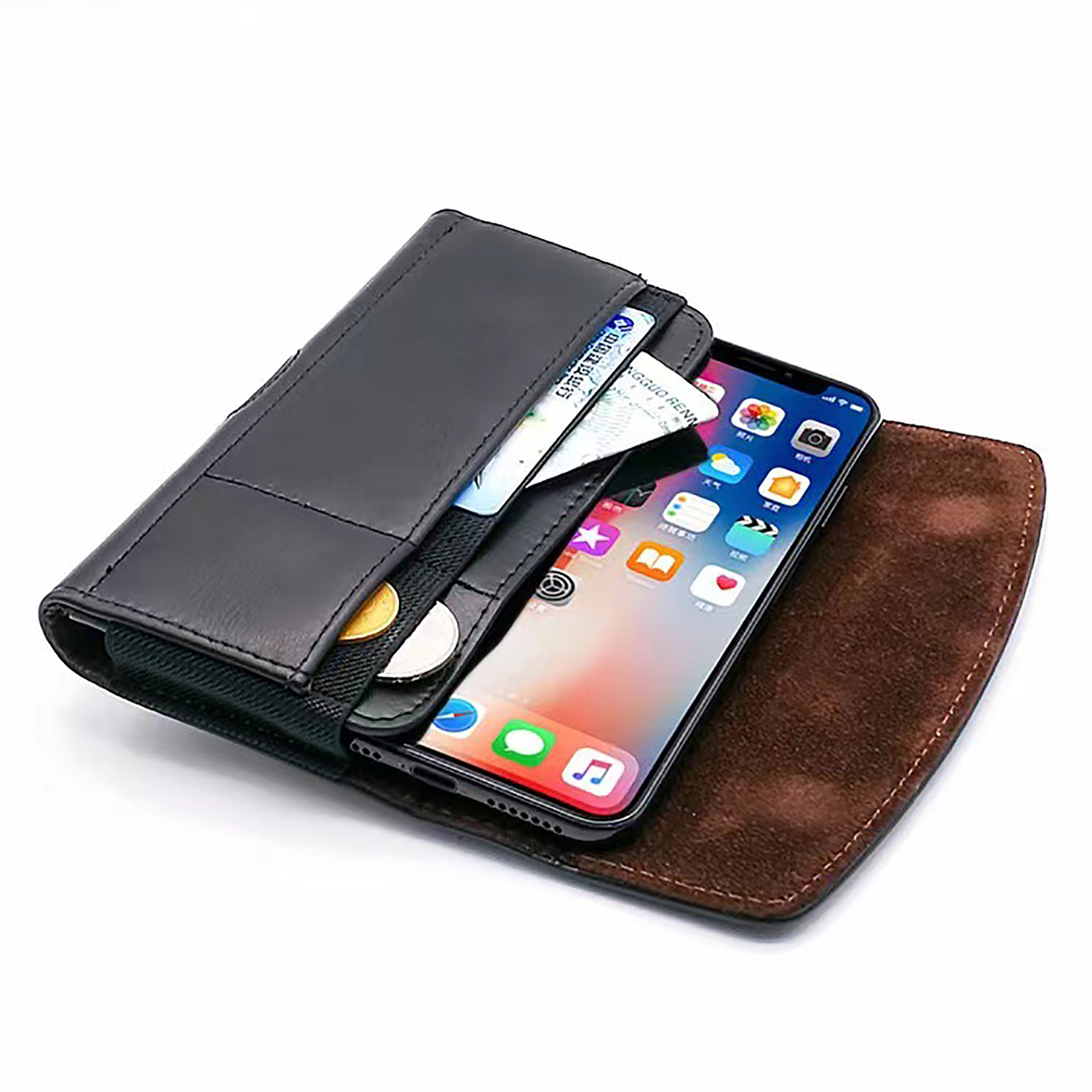 Premium Leather Phone Holster Belt Case for Men Secure Waist Pouch