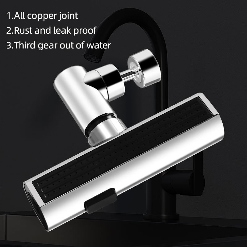 360° Swivel Kitchen Waterfall Faucet, 3-Mode Universal Splash-Proof Nozzle Extension