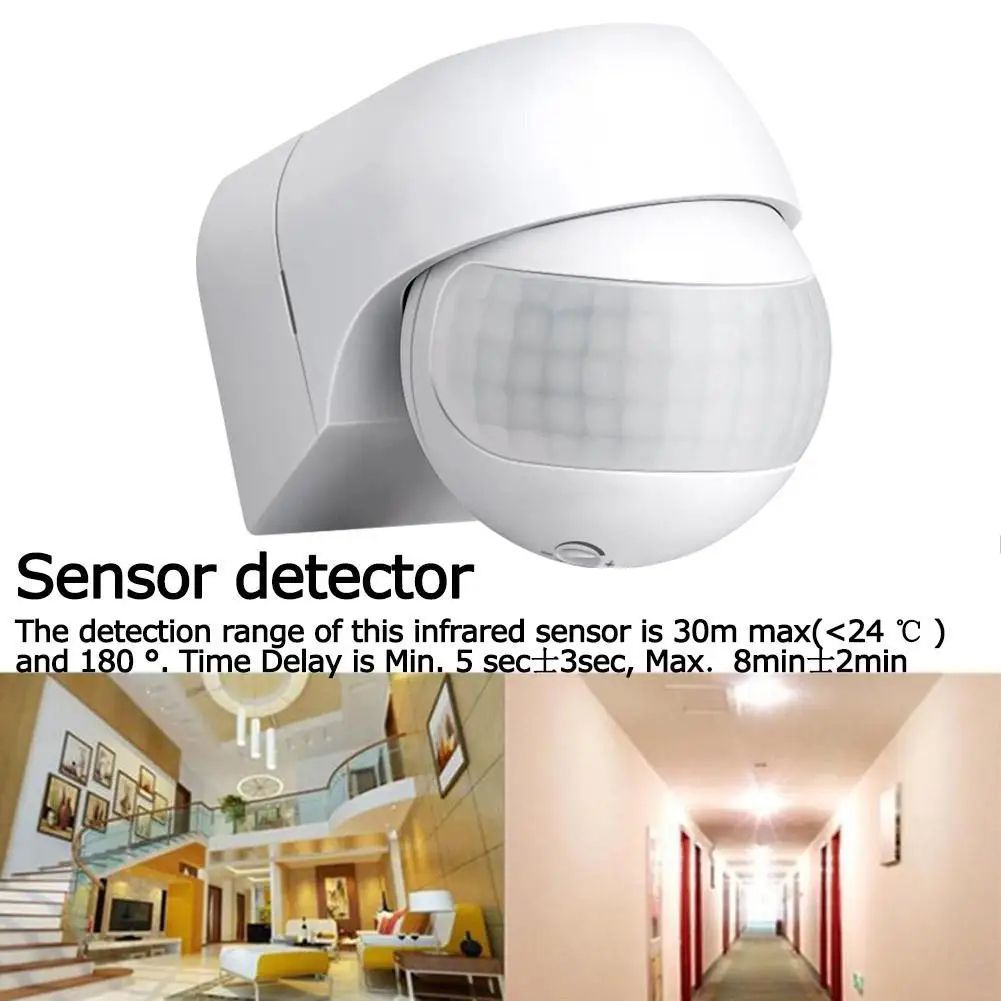 AutoSense PIR Motion Sensor Switch - 180° Infrared Motion Sensor with Adjustable Timer (220–240V)